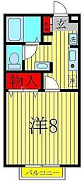 セジュールSA 1Kの間取図画像