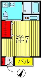 パルト館 ワンルームの間取図画像