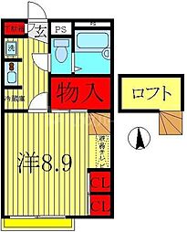 フルール柏公園 1Kの間取図画像