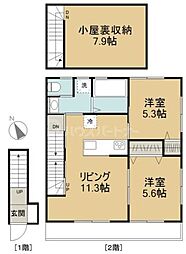 サンライズ柏明原 2LDKの間取図画像