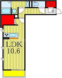 ルミールおおたか ワンルームの間取図画像