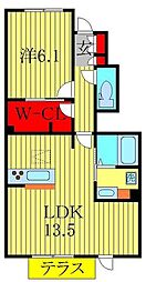 クレア3 1LDKの間取図画像