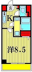 Kレジデンス柏 1Kの間取図画像