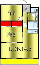 エクセレント富士見台 2LDKの間取図画像