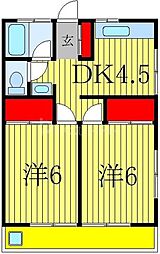 トレス南柏 2Kの間取図画像