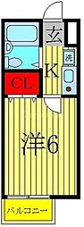 ジュネパレス新柏A 1Kの間取図画像