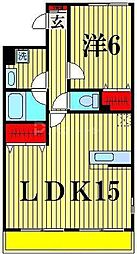アリビオ 1LDKの間取図画像
