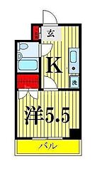 コンフォール小泉 1Kの間取図画像