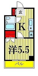 コンフォール小泉 1Kの間取図画像