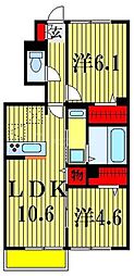 カスターニャ2 2LDKの間取図画像