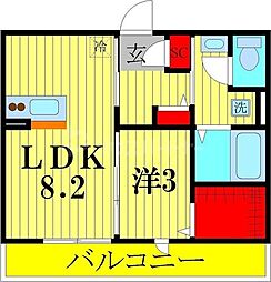 クレア 1LDKの間取図画像