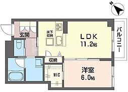 クオリスタ柏東 1LDKの間取図画像