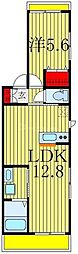 サンライズ天王台 1LDKの間取図画像