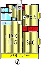 メゾン・ドゥ・レスト 2LDKの間取図画像