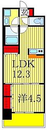 ラグゼナ流山おおたかの森 1LDKの間取図画像