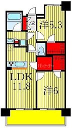 ベルヴュコート柏 2LDKの間取図画像