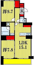 T'sgarden北柏2 2LDKの間取図画像