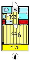 SKヴィラ 1Kの間取図画像