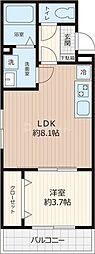 AJ南柏south3 1LDKの間取図画像