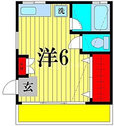 ヒューマンハイツ流山 ワンルームの間取図画像