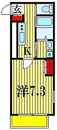 ヒューマンパレス馬橋2 1Kの間取図画像