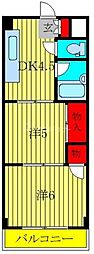柏東ハイツ 2DKの間取図画像