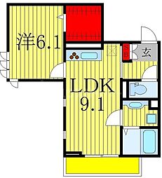 トワ・グレース柏の葉 1LDKの間取図画像