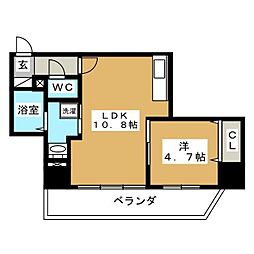 ベイサイドヒルズ関内 4階1LDKの間取り