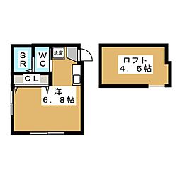 テトラコート ワンルームの間取図画像