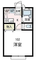 ヴィラ・フィオーレ1 ワンルームの間取図画像