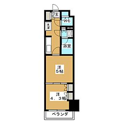 ParkAxis横濱大通り公園 2Kの間取図画像