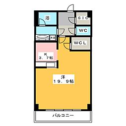 OceanTower ワンルームの間取図画像