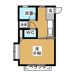 リージェンシーハウス 1Kの間取図画像