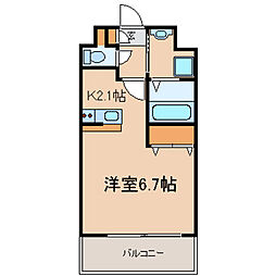 プラドールソフィア 1階1Kの間取り