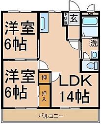 ラ・フォーレ美堀 2LDKの間取図画像