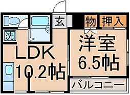 メゾンベル 1LDKの間取図画像