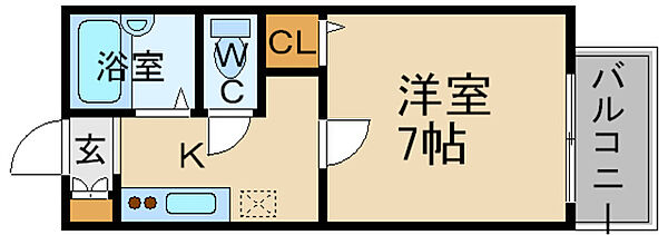 ジュネスパート3 ｜兵庫県宝塚市中野町(賃貸アパート1K・1階・21.00㎡)の写真 その2