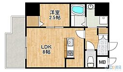ONLYONEキセラタウン 2階1LDKの間取り