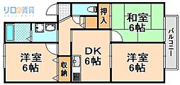 パークヒルズ春日丘 3DKの間取図画像