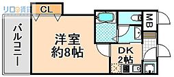 ビガーポリス133宝塚 1Kの間取図画像