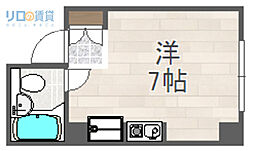 フォセット宝塚 ワンルームの間取図画像
