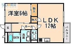 リード21 1LDKの間取図画像