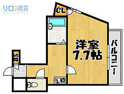 FLOS1 1Kの間取図画像