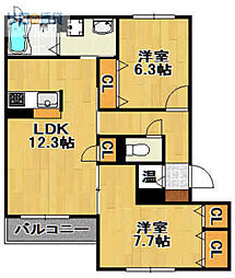 オーキッドガーデン 2LDKの間取図画像