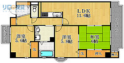 パレフルール 3LDKの間取図画像
