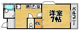 リバティハイムサクライ2 1Kの間取図画像