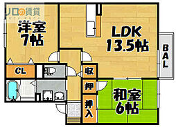 エクセルクシロ 2LDKの間取図画像