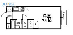 ヴィラロンシャン ワンルームの間取図画像