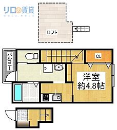 あんしん+美座 1Kの間取図画像