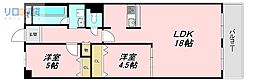 ツインパレス北伊丹 2LDKの間取図画像
